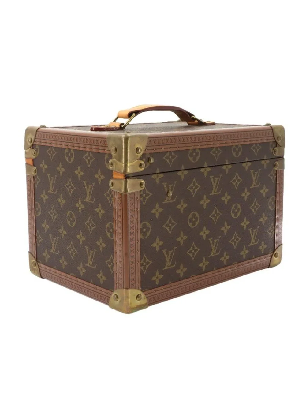 Louis Vuitton Monogram Boite Flacon Makeup Box Vanity Hand Bag Brown